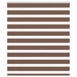 Berkfield Home Zebra Blind Brown 135x150 cm Fabric Width 130.9 cm Polyester - thumbnail 1
