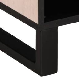 Berkfield Home TV Cabinet 80x34x46 cm Solid Wood Mango in Grey - Size: 80 x 34 x 46 cm - thumbnail 7