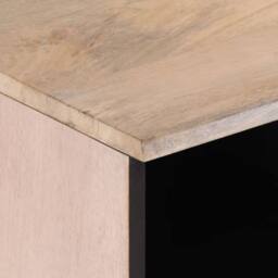 Berkfield Home TV Cabinet 80x34x46 cm Solid Wood Mango in Grey - Size: 80 x 34 x 46 cm - thumbnail 9