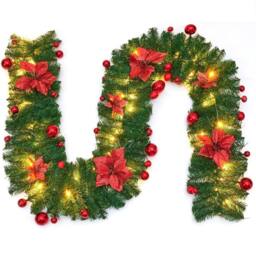 The Chair Cover Company Red Christmas Garland with Lighting 270 cm - Size: 270 cm x 35 cm - thumbnail 4