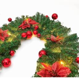 The Chair Cover Company Red Christmas Garland with Lighting 270 cm - Size: 270 cm x 35 cm - thumbnail 5