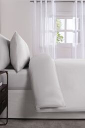 OHS 400 Thread Count Hotel Luxury Premium Quality Cotton Soft Duvet Cover Set in Silver - Size: Single - thumbnail 3