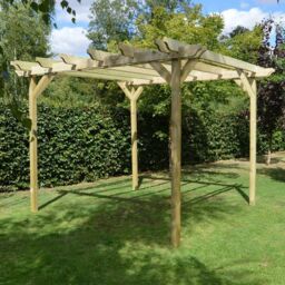 Rutland County Garden Furniture Ltd Double Garden Pergola - Wood - L300 x W480 x H270 cm - Light Green - thumbnail 3