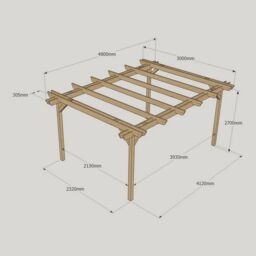 Rutland County Garden Furniture Ltd Double Garden Pergola - Wood - L300 x W480 x H270 cm - Light Green - thumbnail 5