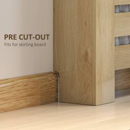 HOMCOM Radiator Cover with Drawer, Horizontal Slat Grill, 78cm, Oak Effect in Natural - Size: Small - thumbnail 4