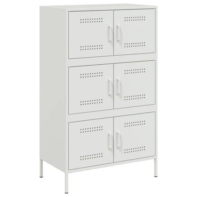 Berkfield Home Highboard White 68x39x113 cm Steel - Size: 68 x 39 x 113 cm - image 1