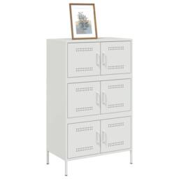 Berkfield Home Highboard White 68x39x113 cm Steel - Size: 68 x 39 x 113 cm - thumbnail 4