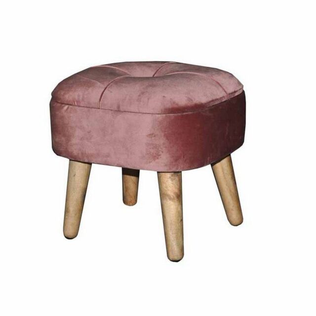 Minster Stool - Wood - L30 x W30 x H34 cm - Pink - Size: 1 Pack - image 1