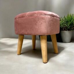 Minster Stool - Wood - L30 x W30 x H34 cm - Pink - Size: 1 Pack - thumbnail 9