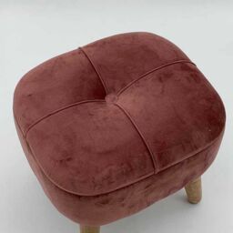 Minster Stool - Wood - L30 x W30 x H34 cm - Pink - Size: 1 Pack - thumbnail 3