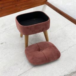 Minster Stool - Wood - L30 x W30 x H34 cm - Pink - Size: 1 Pack - thumbnail 4