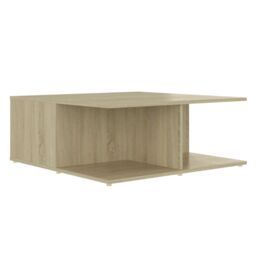 Berkfield Home Coffee Table White & Sonoma Oak 80x80x31 cm Engineered Wood - Size: 80 x 80 x 31 cm - thumbnail 6