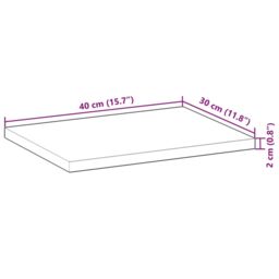 Berkfield Home Floating Shelf 40x30x2 cm Untreated Solid Wood Acacia in Brown - Size: 40 x 30 x 2 cm - thumbnail 8
