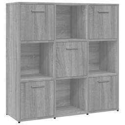 Berkfield Home Book Cabinet Grey Sonoma 90x30x90 cm Engineered Wood - Size: 90 x 30 x 90 cm - thumbnail 1