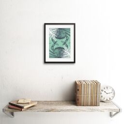 "Artery8 Wall Art Print Crab & Coral Collage Art Black Framed 9x7 inch - Size: W7"" x H9""" - thumbnail 2