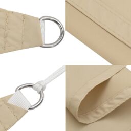 Berkfield Home Sun Shade Sail Beige 7x5x5 m 100% Polyester Oxford - thumbnail 6