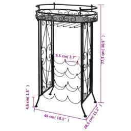 Berkfield Home Wine Rack with Glass Holder for 9 Bottles Metal in Black - thumbnail 5
