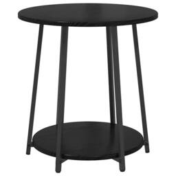 EONLION Side Table Set with Shelf 2 pcs in Black - Size: 100 cm - thumbnail 5