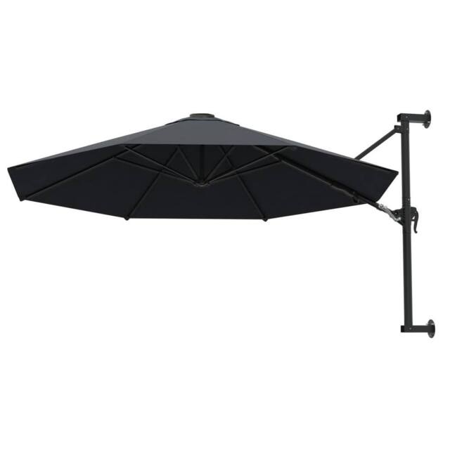 Berkfield Home Elegant Wall-Mounted Parasol with Metal Pole 300 cm Anthracite in Charcoal - image 1