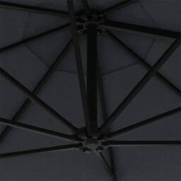 Berkfield Home Elegant Wall-Mounted Parasol with Metal Pole 300 cm Anthracite in Charcoal - thumbnail 7