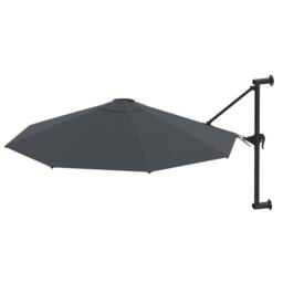 Berkfield Home Elegant Wall-Mounted Parasol with Metal Pole 300 cm Anthracite in Charcoal - thumbnail 3