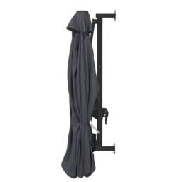 Berkfield Home Elegant Wall-Mounted Parasol with Metal Pole 300 cm Anthracite in Charcoal - thumbnail 5