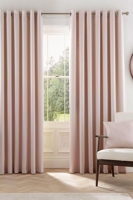 Helena Springfield 'Eden' Woven Lined Curtains in Light Pink - Size: 167 cm width x 183 cm drop - image 1