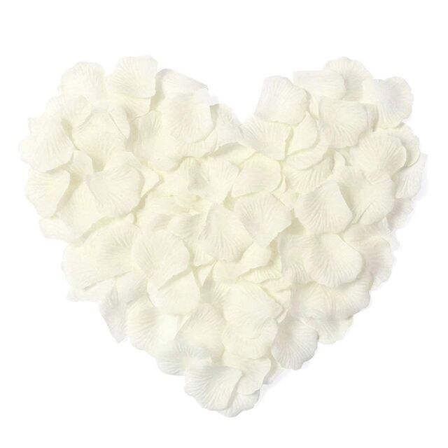 Shatchi 2000pcs Ivory Silk Rose Petals Wedding Mothers Day Wedding Confetti Valentine day Table Decorations in White - image 1