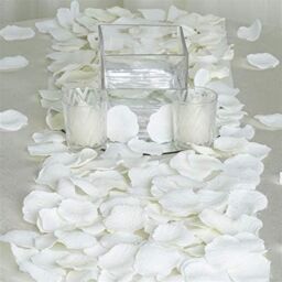 Shatchi 2000pcs Ivory Silk Rose Petals Wedding Mothers Day Wedding Confetti Valentine day Table Decorations in White - thumbnail 4