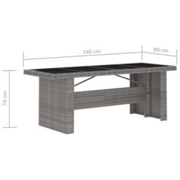Berkfield Home 7 Piece Garden Dining Set with Cushions Grey Poly Rattan - thumbnail 6