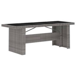Berkfield Home 7 Piece Garden Dining Set with Cushions Grey Poly Rattan - thumbnail 4