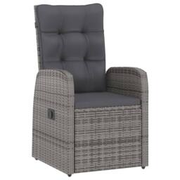 Berkfield Home 7 Piece Garden Dining Set with Cushions Grey Poly Rattan - thumbnail 3