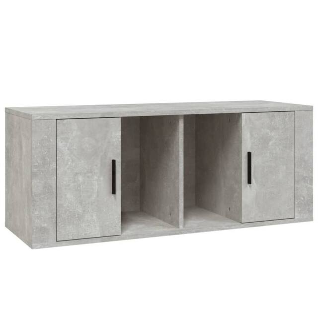 Berkfield Home TV Cabinet Concrete Grey 100x35x40 cm Engineered Wood - Size: 100 x 35 x 40 cm - image 1