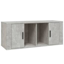 Berkfield Home TV Cabinet Concrete Grey 100x35x40 cm Engineered Wood - Size: 100 x 35 x 40 cm - thumbnail 1