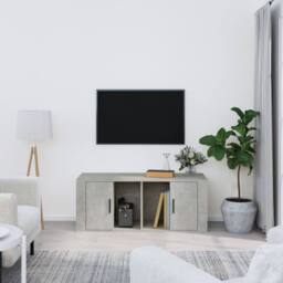 Berkfield Home TV Cabinet Concrete Grey 100x35x40 cm Engineered Wood - Size: 100 x 35 x 40 cm - thumbnail 2