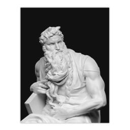 Artery8 Michelangelo Buonarroti Framed Wall Art Print Moses Sculpture Statue in Black - Size: A4 - thumbnail 3