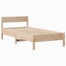 Berkfield Home Decorative Bed Frame without Mattress 75x190 cm Small Single Soli in Natural - thumbnail 7