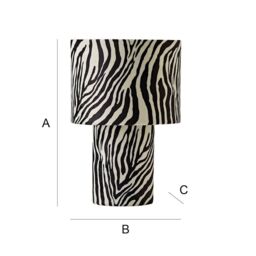 ValueLights Nessa Zebra Full Velvet Table Lamp in White - thumbnail 7