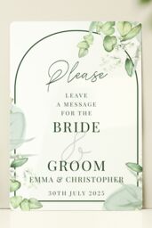 Personalised Memento Company Personalised Botanical Wedding Metal Sign in White - thumbnail 4