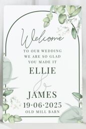 Personalised Memento Company Personalised Botanical Wedding Metal Sign in White - thumbnail 3