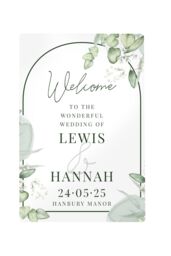 Personalised Memento Company Personalised Botanical Wedding Metal Sign in White