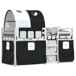 Berkfield Home Bunk Bed without Mattress White&Black 80x200 cm Solid Wood Pine in Black - thumbnail 4