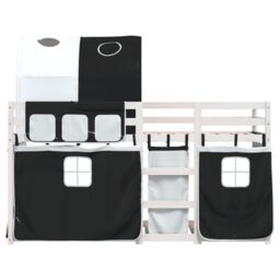 Berkfield Home Bunk Bed without Mattress White&Black 80x200 cm Solid Wood Pine in Black - thumbnail 5