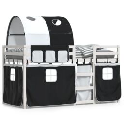 Berkfield Home Bunk Bed without Mattress White&Black 80x200 cm Solid Wood Pine in Black - thumbnail 2