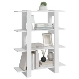 Berkfield Home Book Cabinet/Room Divider White 100x30x123.5 cm - thumbnail 5