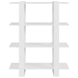 Berkfield Home Book Cabinet/Room Divider White 100x30x123.5 cm - thumbnail 3