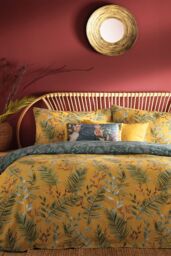 Furn Mazari Exotic Jungle Duvet Cover Set in Mustard - Size: King - thumbnail 1