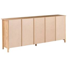 Wyld and Coco Pine Sideboard 3 Drawers 2 Cupboards Light Brown - thumbnail 4