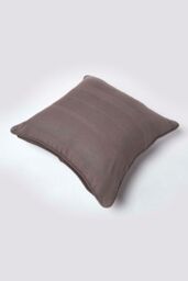 Homescapes Cotton Rajput Ribbed Cushion Cover in Charcoal - Size: 60 cm x 60 cm - thumbnail 3