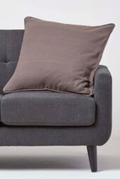 Homescapes Cotton Rajput Ribbed Cushion Cover in Charcoal - Size: 60 cm x 60 cm - thumbnail 4